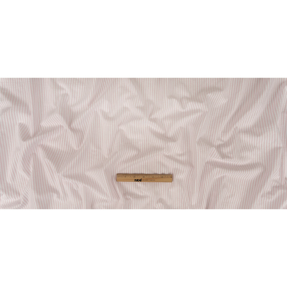 Pale Pink and White Candy Striped Cotton Seersucker Full