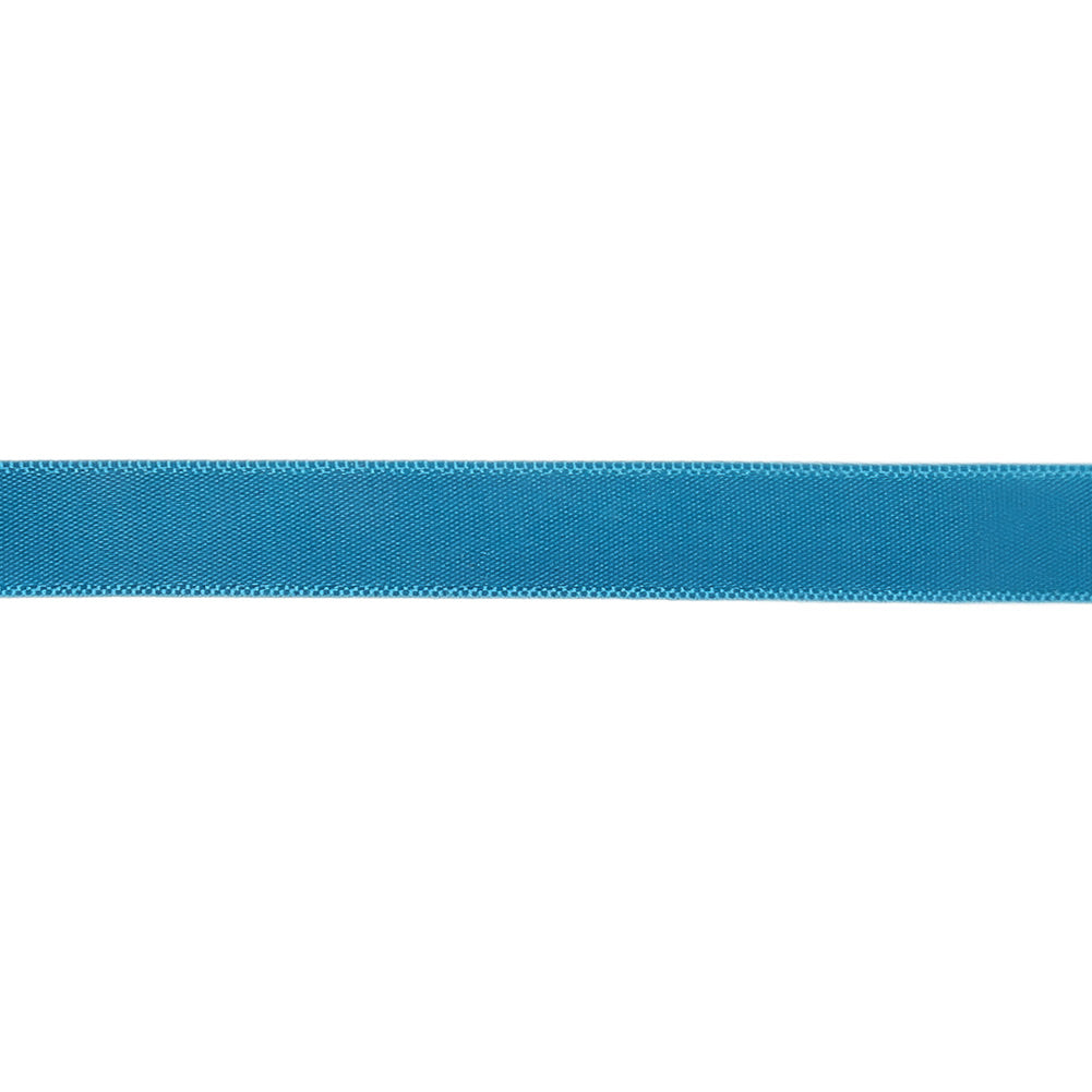 Peacock Blue Single Faced Satin Ribbon - 0.4375" Detail