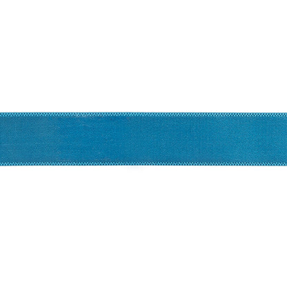 Peacock Blue Single Faced Satin Ribbon - 0.625" Detail