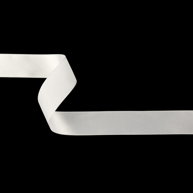 White Single Faced Satin Ribbon - 1"