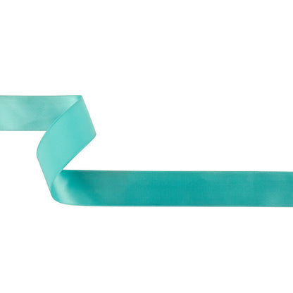 Aqua Single Faced Satin Ribbon - 1"
