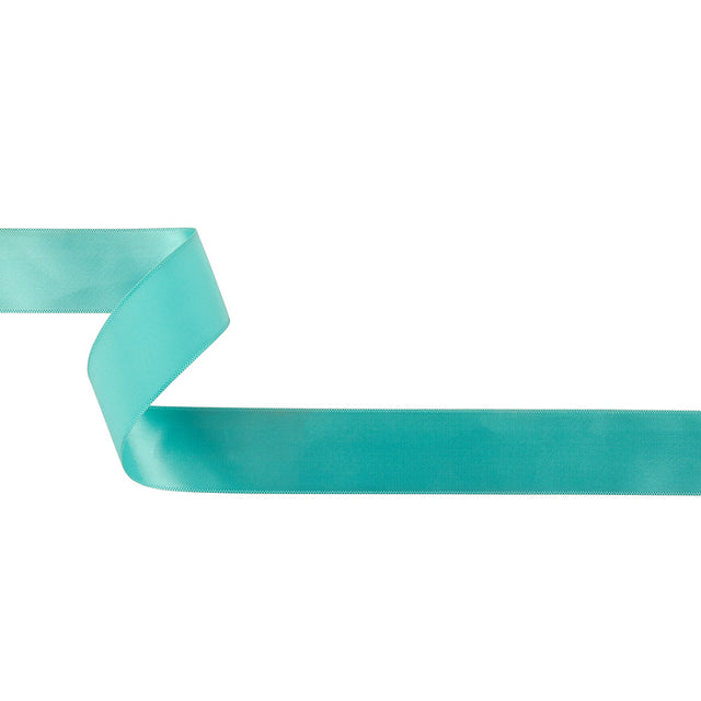 Aqua Single Faced Satin Ribbon - 1"
