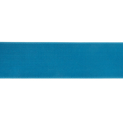 Peacock Blue Single Faced Satin Ribbon - 1" Detail