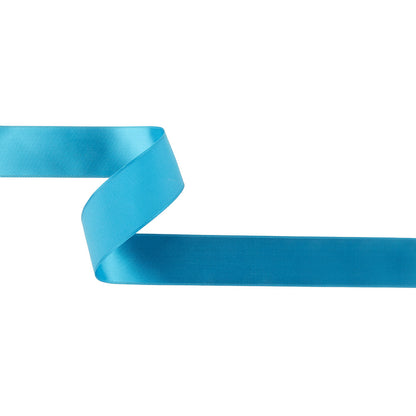 Peacock Blue Single Faced Satin Ribbon - 1"