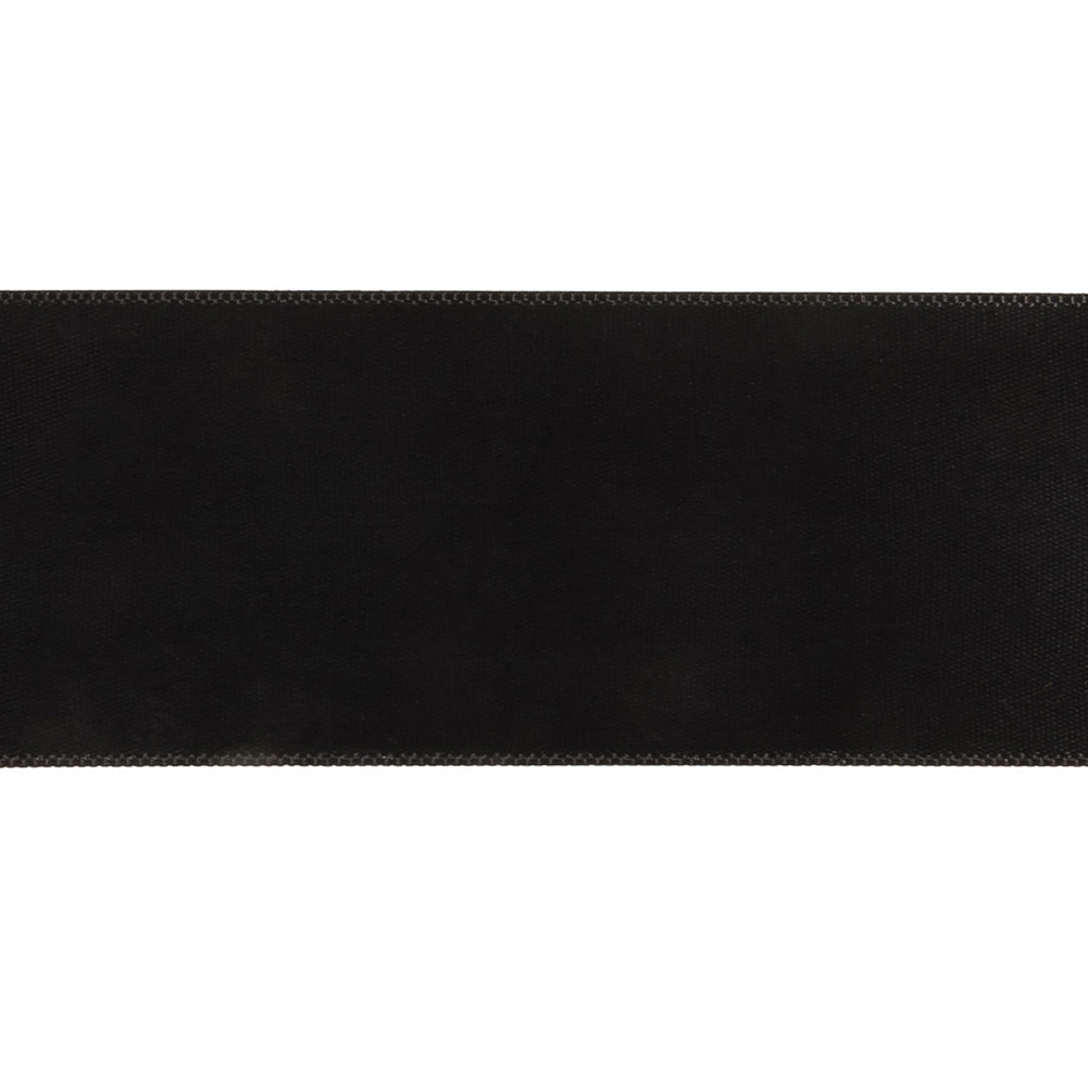 Anthracite Single Faced Satin Ribbon - 1.5" Detail