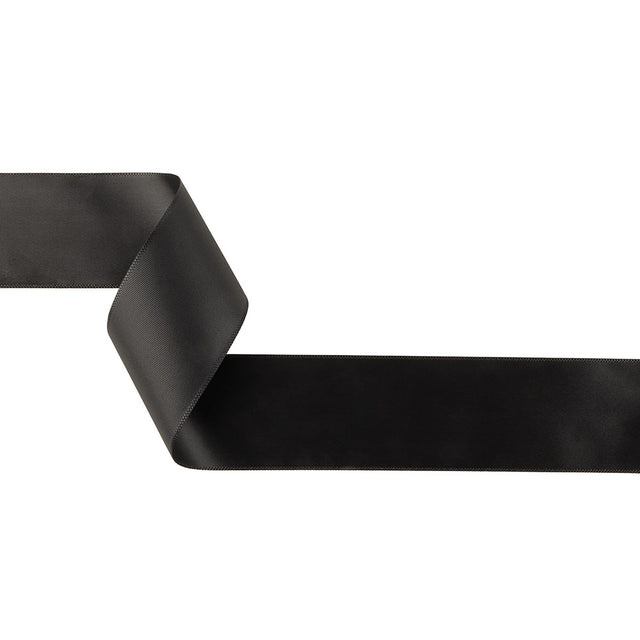 Anthracite Single Faced Satin Ribbon - 1.5"