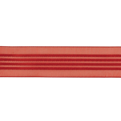 Aura Orange Sheer Ribbon with Satin Stripes - 0.875" Detail