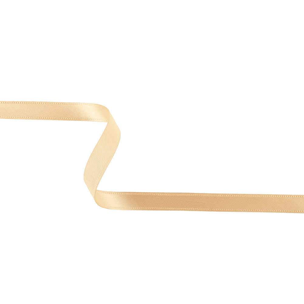Pale Peach Woven Ribbon with Embossed Borders - 0.5"