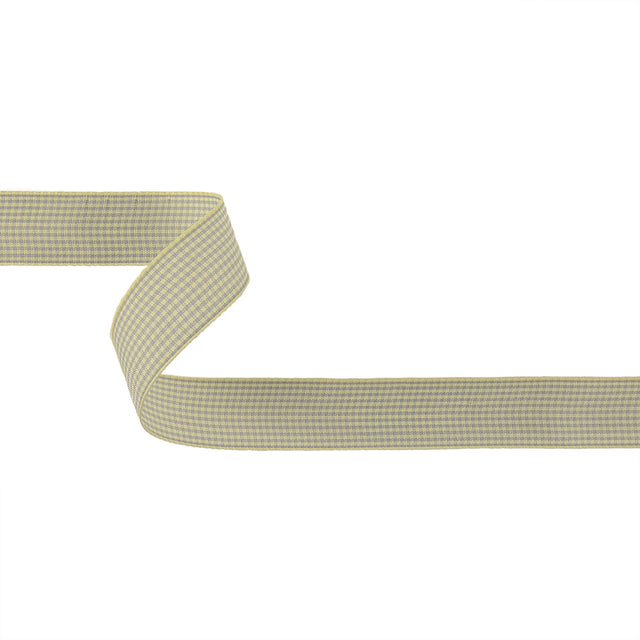 Cool Gray and Cannoli Cream Houndstooth Check Woven Ribbon - 1"