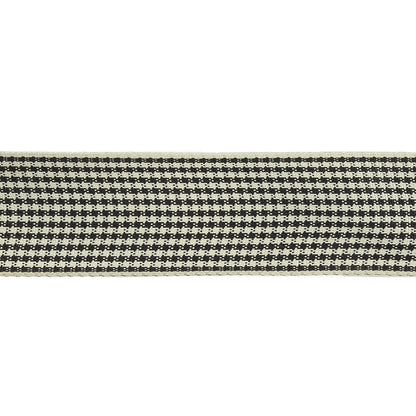 Black and Cream Houndstooth Check Woven Ribbon - 1" Detail