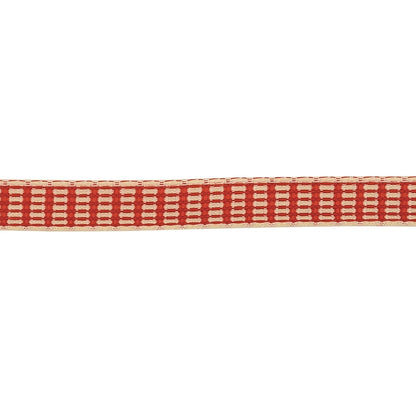Red and White Rectangles Jacquard Ribbon - 0.375" Detail