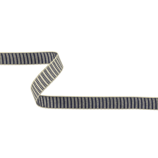 Blue Ribbon and Icicle Rectangles Jacquard Ribbon - 0.625"