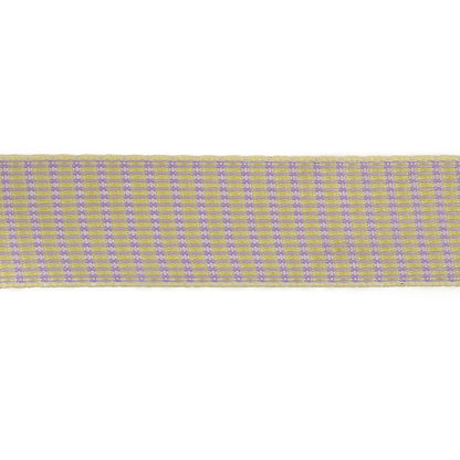 Lavender, Lemon and Tofu Rectangles Jacquard Ribbon - 1" Detail