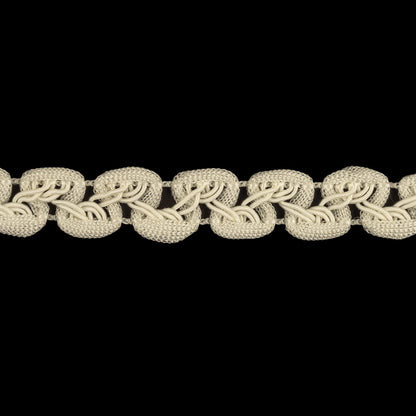 Cannoli Cream Loops and Waves Braided Trim - 0.5" Detail