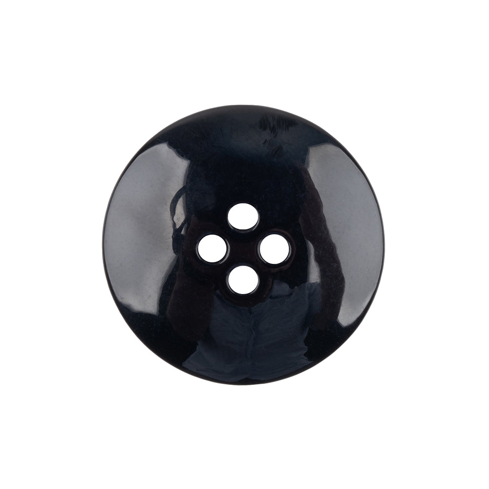Black Shallow Plate 4-Hole Plastic Suit Button - 38L/24mm Detail
