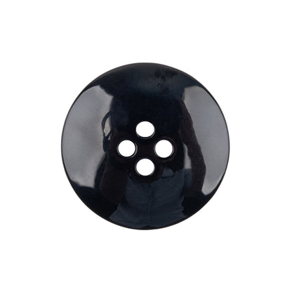 Black Shallow Plate 4-Hole Plastic Suit Button - 38L/24mm Detail
