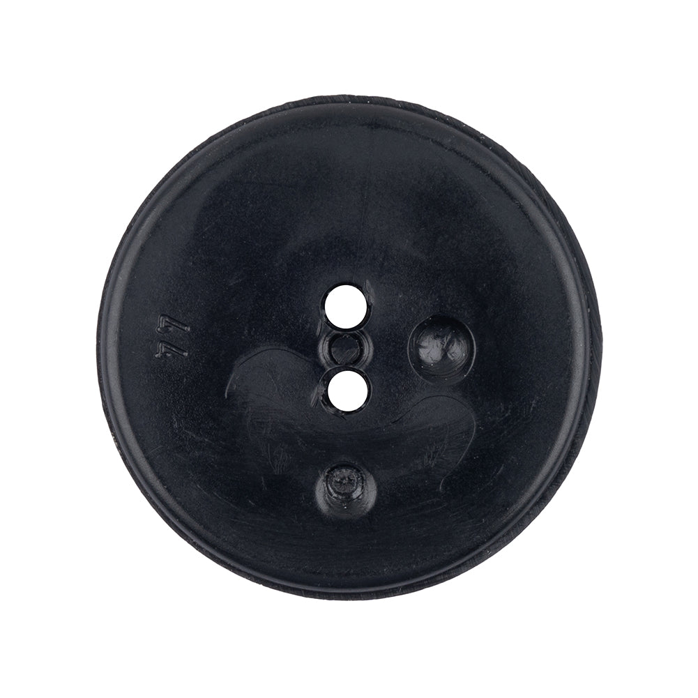 Black Multi Faceted 2-Hole Plastic Coat Button - 44L/28mm Detail