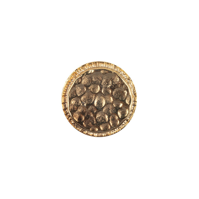 Shiny Gold Abstract Textured Shank Back Metal Button with Radial Rim - 24L/15mm