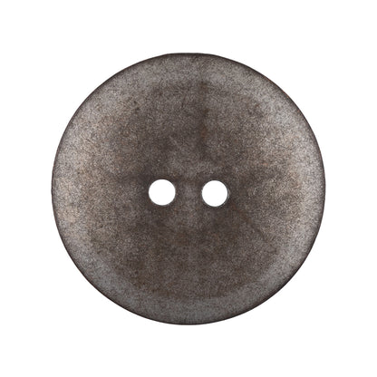 Italian Silver Iron Geometric 2-Hole Metal Saucer Button - 44L/28mm Detail
