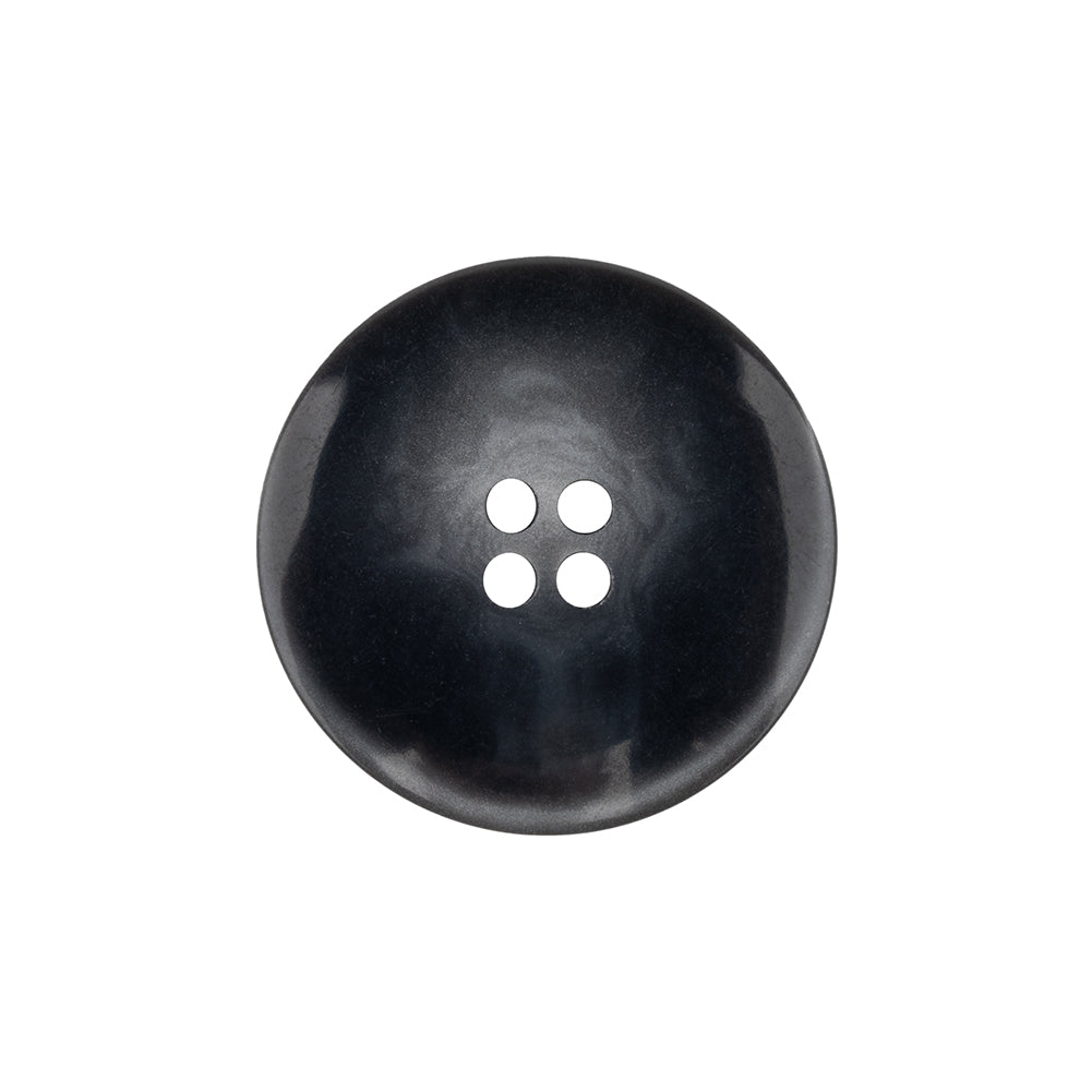 Matte Dove Gray and Shiny Midnight Narrow Rimmed 4-Hole Plastic Button - 36L/23mm Detail