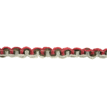 Magenta, Olive, and Cloudburst Chenille Wavy Braided Trim - 0.5"