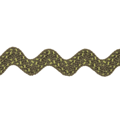 Grayish Green Two-Tone Ric Rac Braid - 0.75" Detail