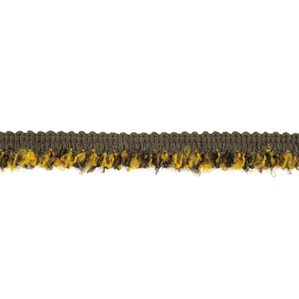 Wren, Black, and Mustard Boucle Looped Fringe Trim - 0.625"