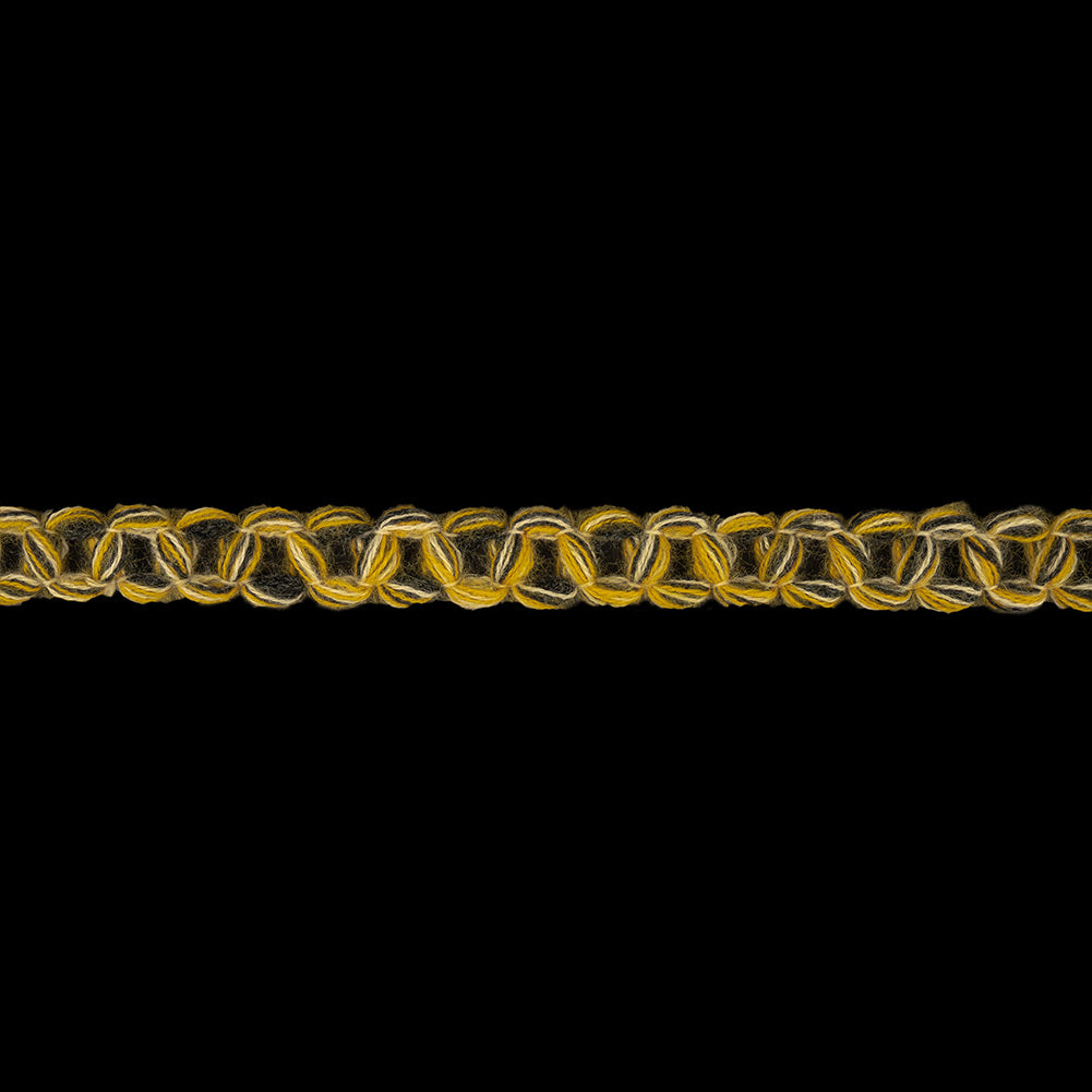 Forest, Yellow and Light Gray Circle Chains Trim - 0.75"