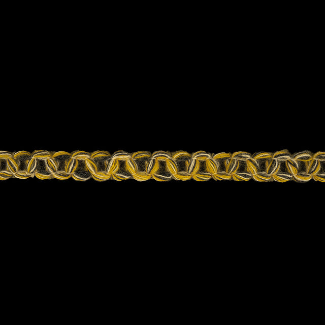 Forest, Yellow and Light Gray Circle Chains Trim - 0.75"
