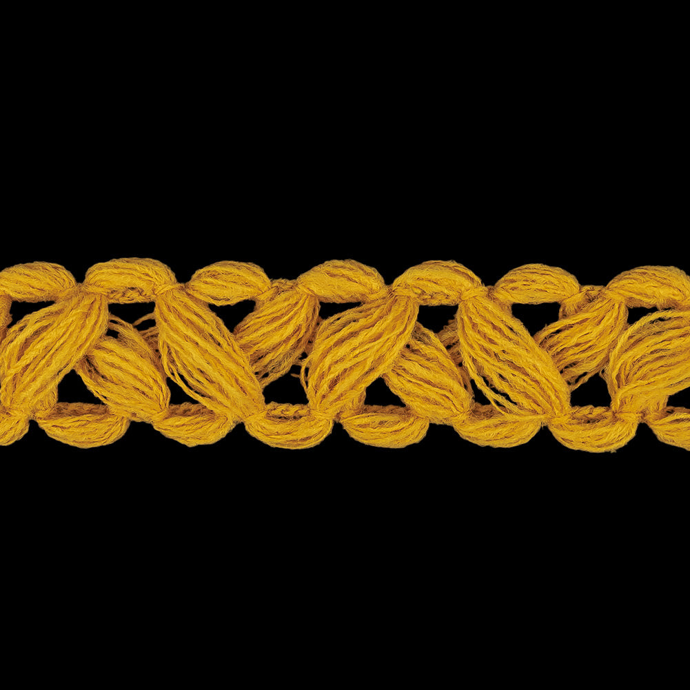 Golden Yellow Criss-Cross Braided Trim - 0.75" Detail