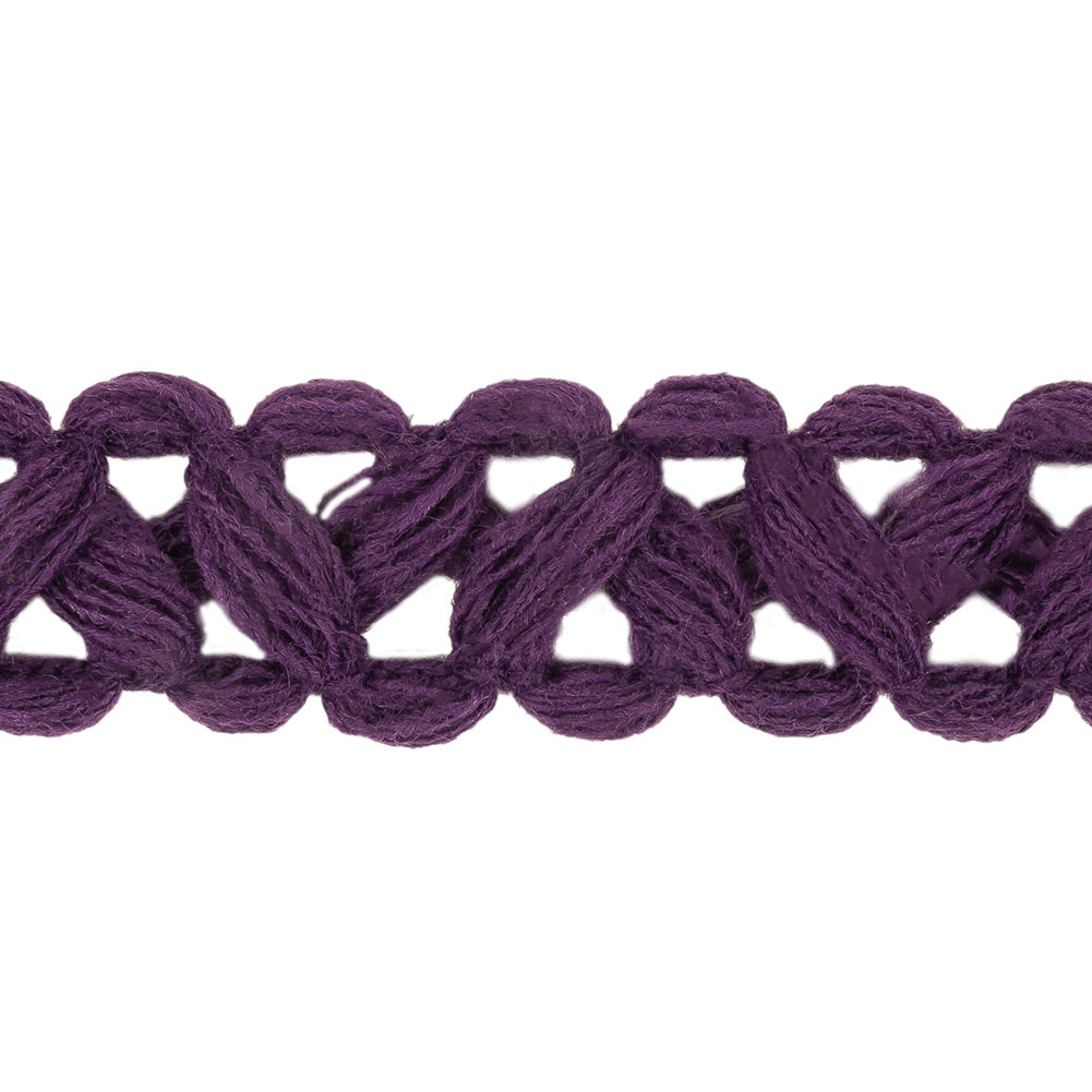 Deep Purple Criss-Cross Braided Trim - 0.75" Detail