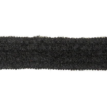 Black Fuzzy Wool Blend Foldover Trim - 1" Detail