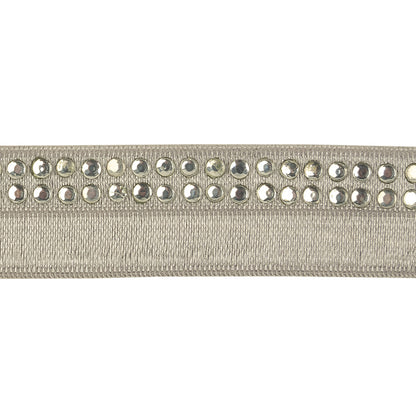 Silver Bejeweled Foldover Elastic Trim - 0.75" Detail