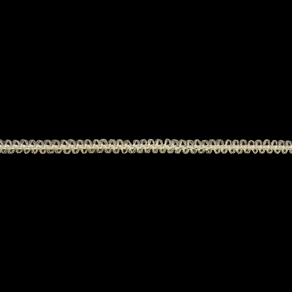Cloud Dancer and Metallic Silver Loopy Braided Trim - 0.25"