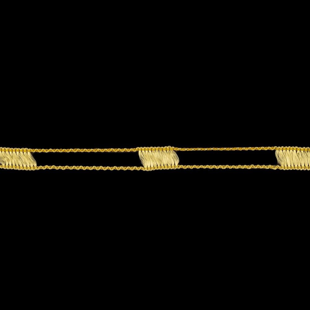 Pale Yellow Fine Rail Lace Trim - 0.2" Detail