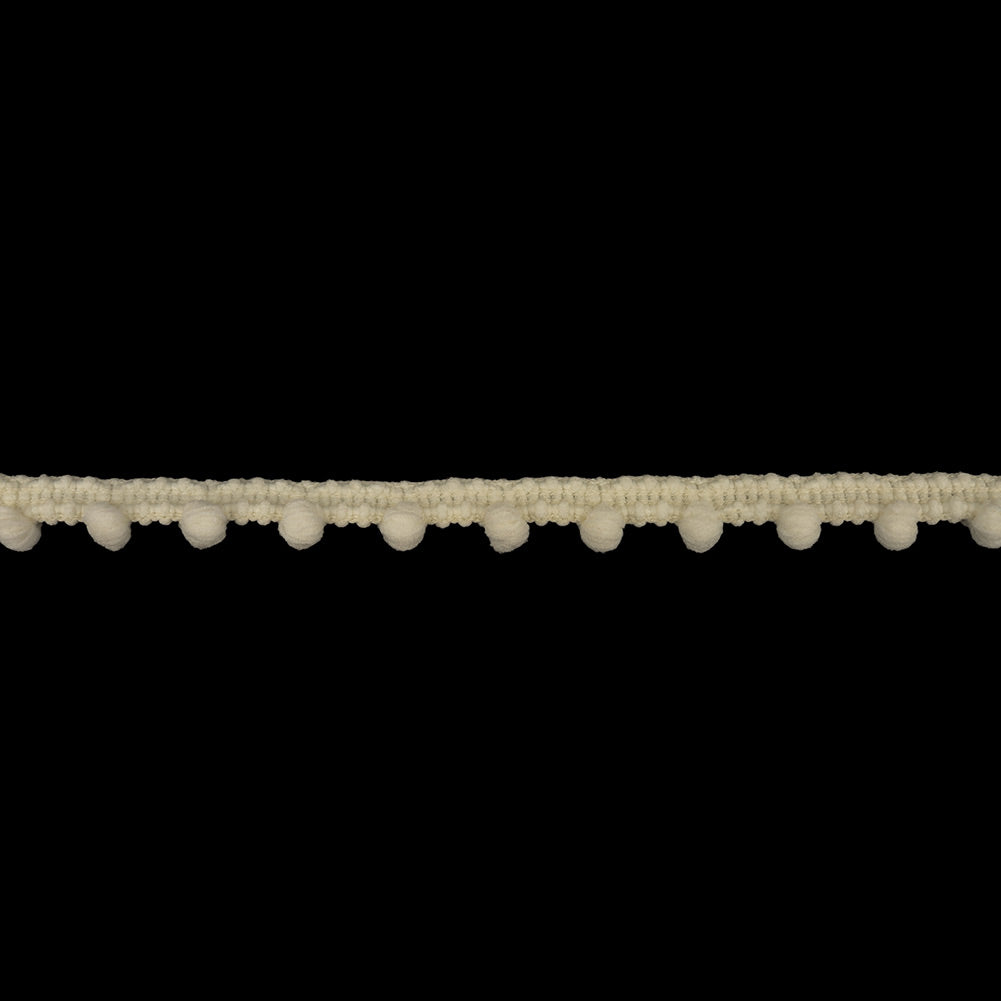White Asparagus Puffy Bobbles Stretch Trim - 0.375"