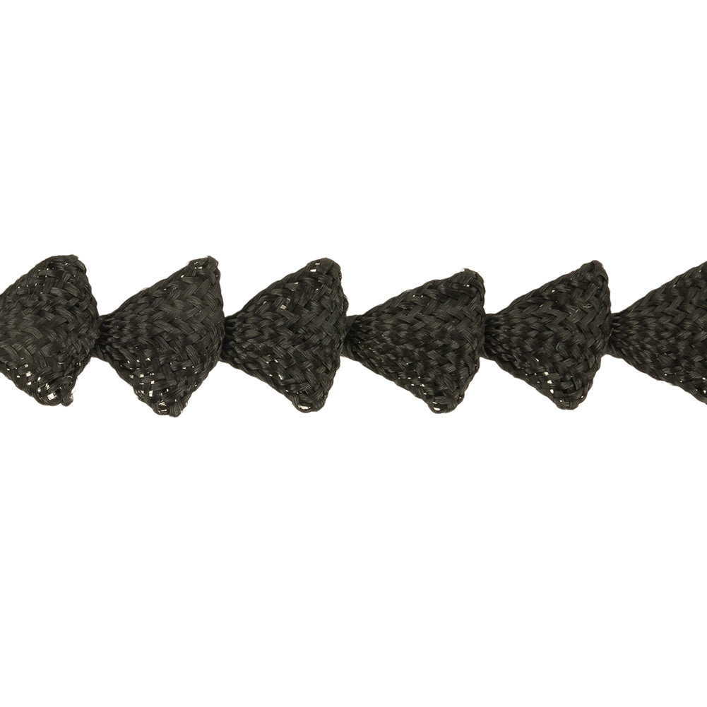 Black Triangles Braided Trim - 0.5" Detail
