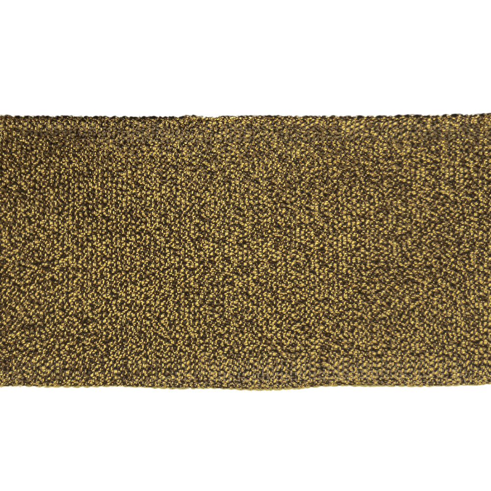 Metallic Gold and Black Crisp Woven Ribbon - 1.375" Detail