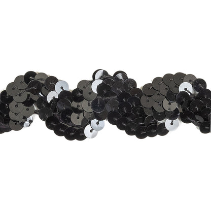 Black Sequins Ric Rac Trim - 1.125" Detail