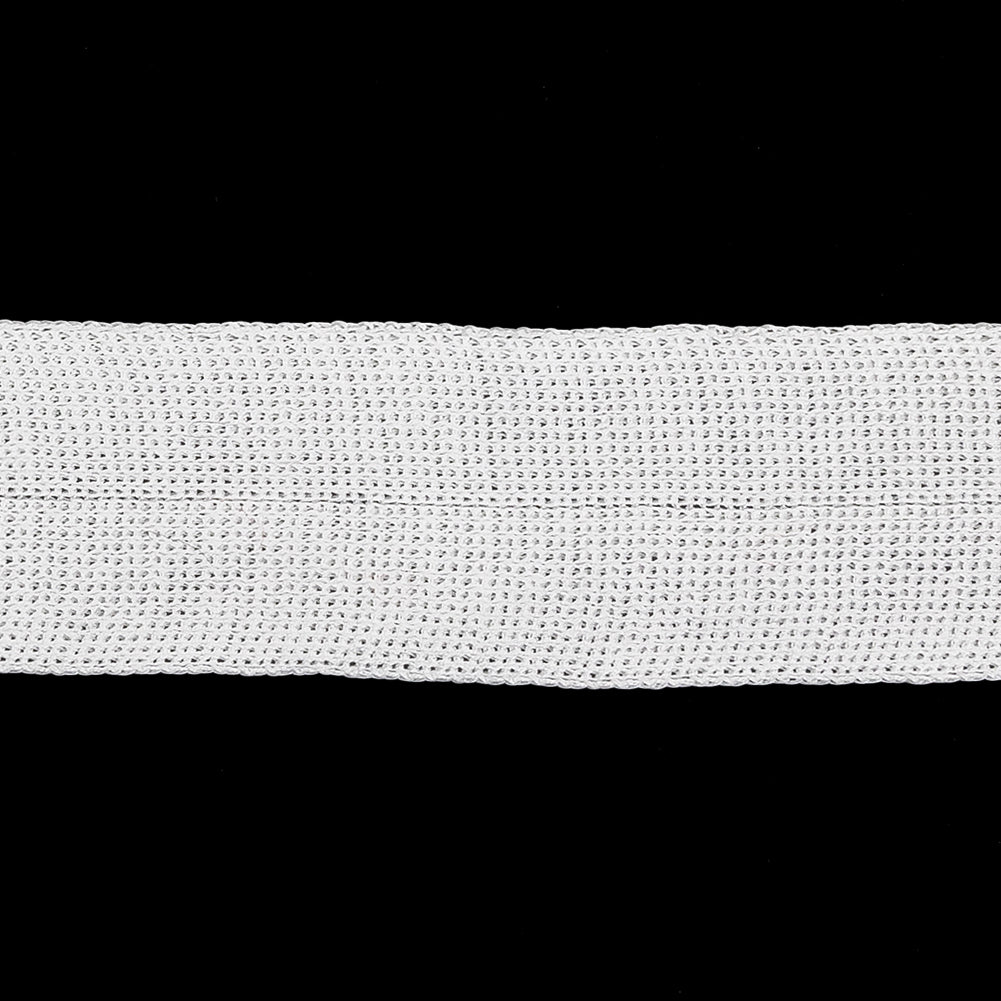 White Rayon Foldover Knit Trim - 1.25" Detail