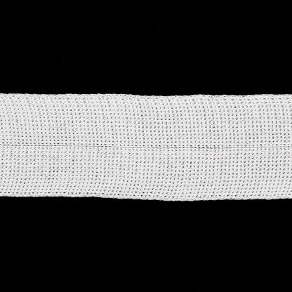 White Rayon Foldover Knit Trim - 1.25" Detail