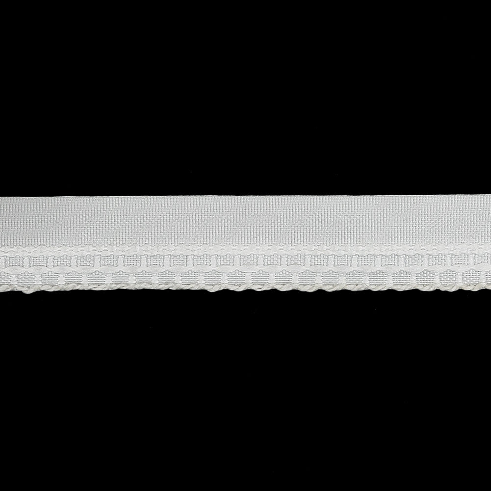 Bright White Scalloped Embroidered Webbing - 0.6875" Detail