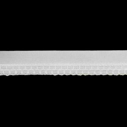 Bright White Scalloped Embroidered Webbing - 0.6875" Detail