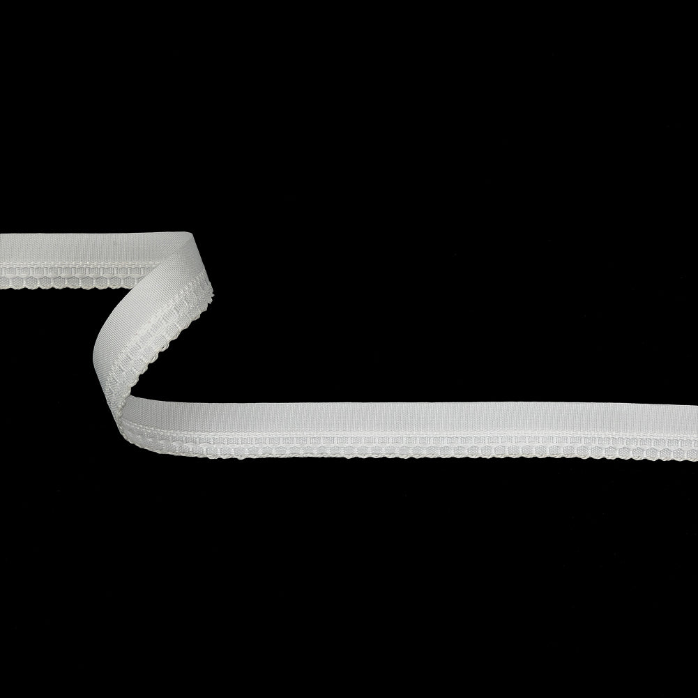 Bright White Scalloped Embroidered Webbing - 0.6875"