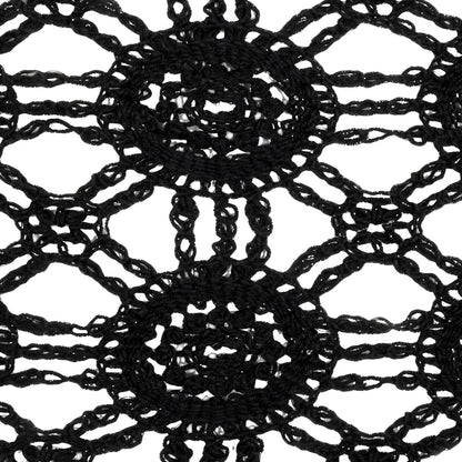 Black Medallions Cotton Blend Crochet Lace Trim - 11.5" Detail