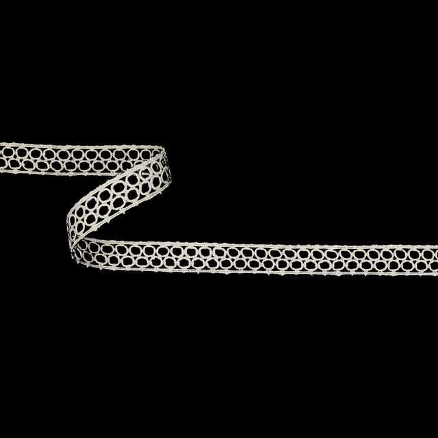 White Circles Venise Lace Trim - 0.625"