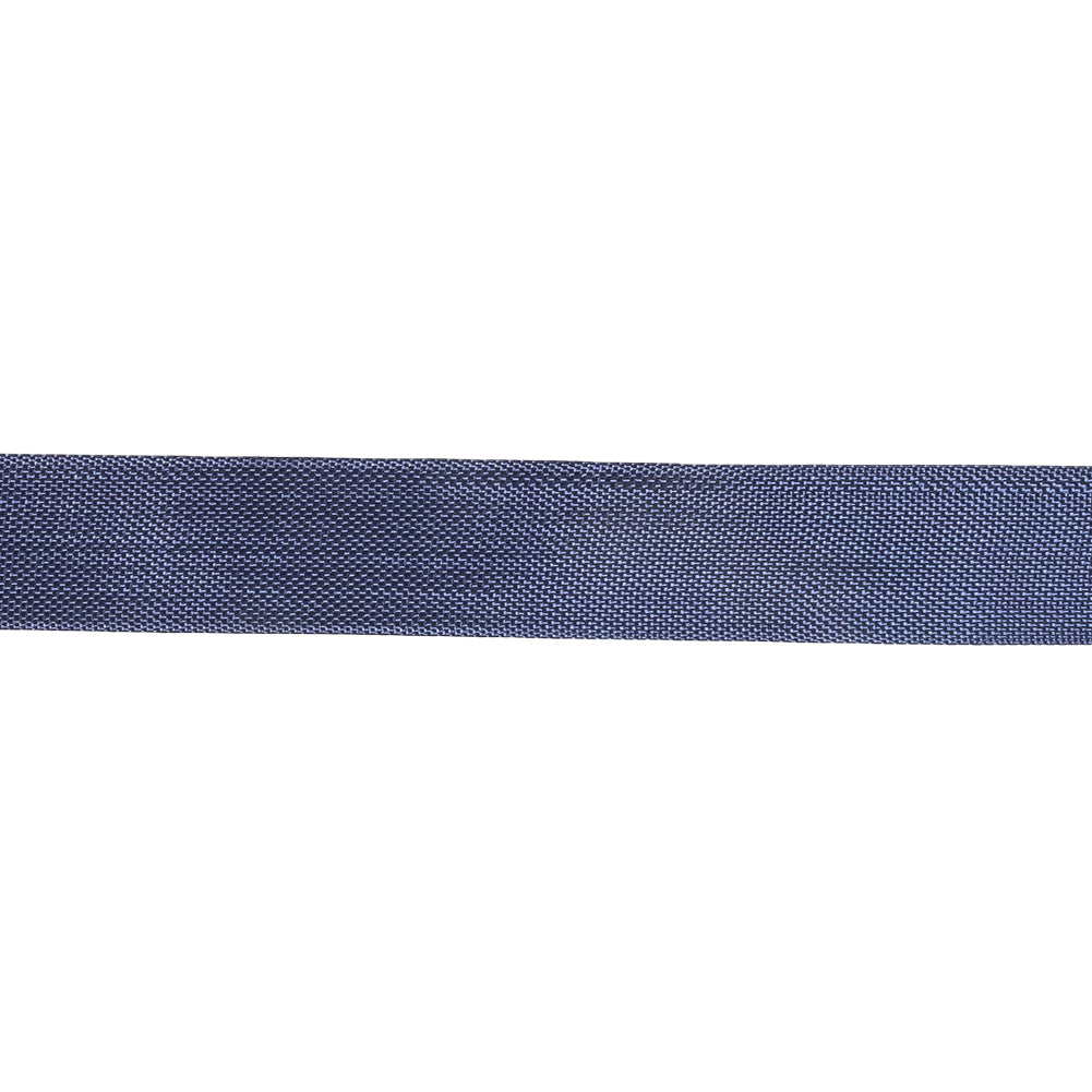 Stormy Blue Woven Edge Rayon Seam Binding - 0.5" Detail