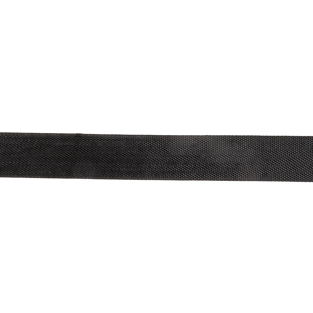 Black Bean Woven Edge Rayon Seam Binding - 0.5" Detail