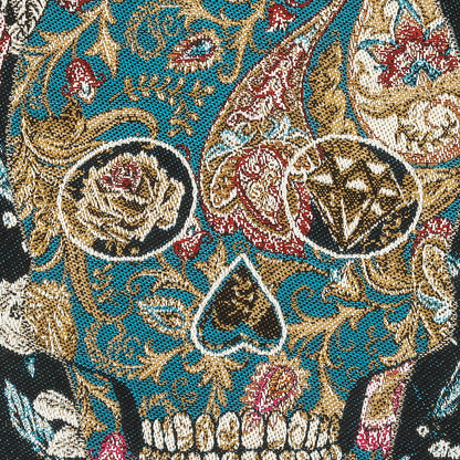 French Noir Skull in Love Oversized Square Patch - 18.875" Detail