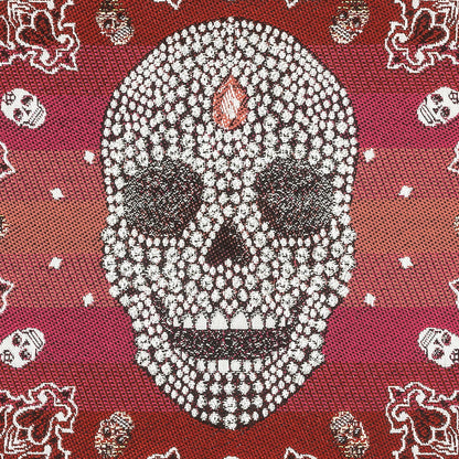 French Rouge Multi Diamonds and Bandanas Oversized Square Patch - 18.875" Detail